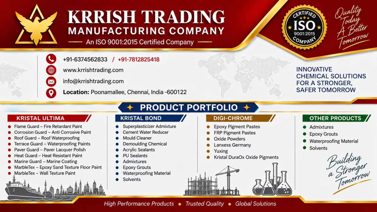 Krrish Trading Manufacturing Company product portfolio